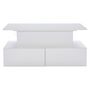 Voir la diapositive 5 : MERAX Table Basse 4 Tiroirs Et Plateau Relevable Blanc