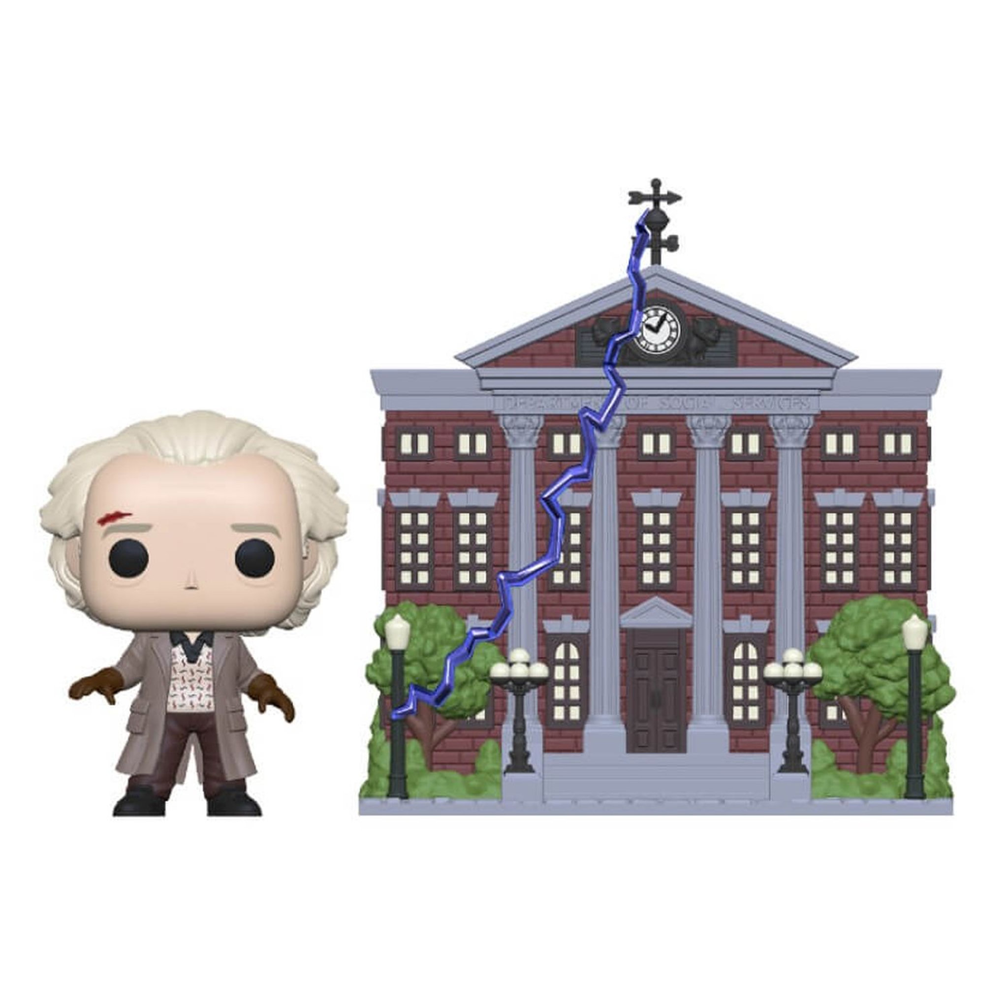 POP! GAMES Figurine Pop Doc avec Hôtel de Ville Retour vers le Futur