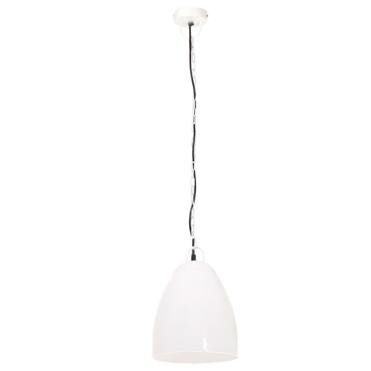 VIDAXL Lampe suspendue industrielle 25 W Blanc Rond 32 cm E27