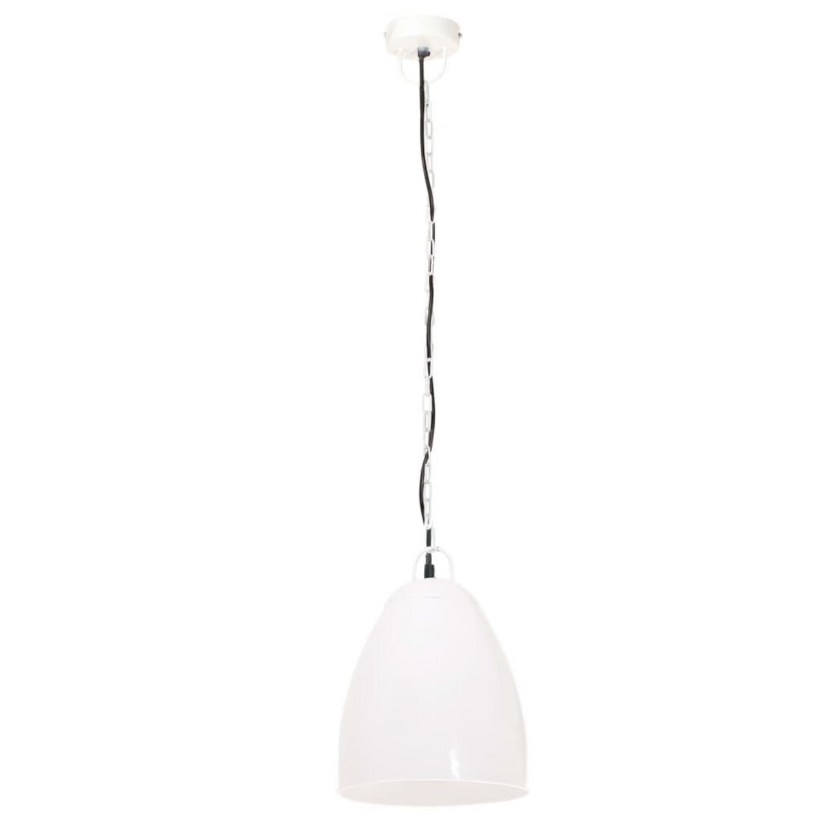 VIDAXL Lampe suspendue industrielle 25 W Blanc Rond 32 cm E27