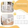Voir la diapositive 5 : PAWHUT Barrière de sécurité pour animaux - barrière modulable pliable 4 panneaux - motif patte - 2 pieds support - bois de pin blanc