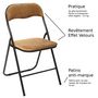 Voir la diapositive 3 : FIVE Chaise pliante effet velours
