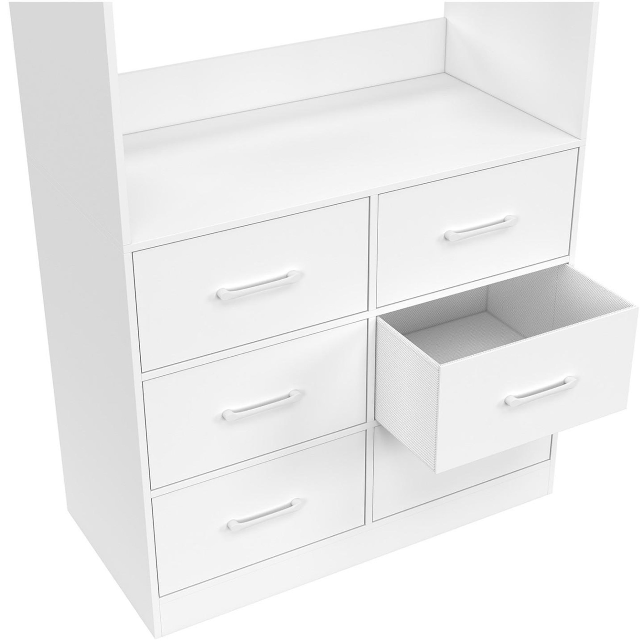 Voir la diapositive 5 : ID MARKET Dressing penderie l. 80 cm uppah avec 6 bacs en tissu blanc