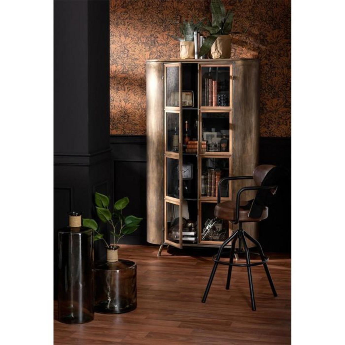 Paris Prix Vase Design en Verre  Safari  75cm Marron