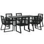 Voir la diapositive 3 : VIDAXL Ensemble a manger de jardin 7 pcs Noir Rotin PVC