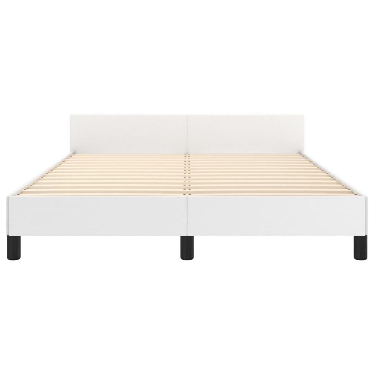 VIDAXL Cadre de lit avec tete de lit sans matelas blanc 140x200 cm
