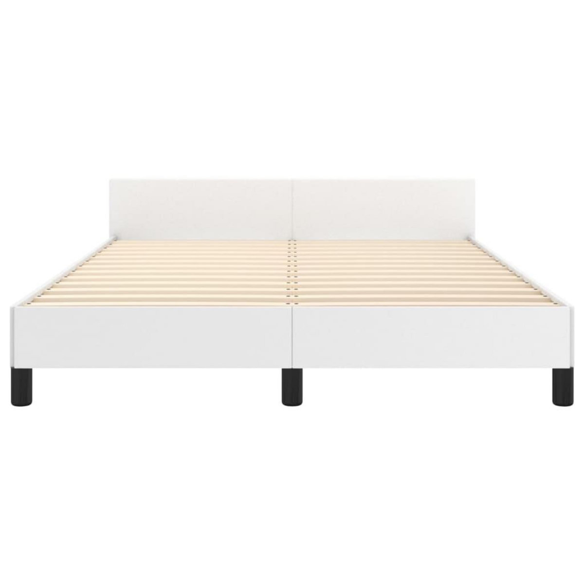 VIDAXL Cadre de lit avec tete de lit sans matelas blanc 140x200 cm