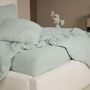 Voir la diapositive 3 : Les Ateliers du Linge Parure De Couette 3 Pcs 260x240 100% Gaze De Coton Lavé Vert Givrée