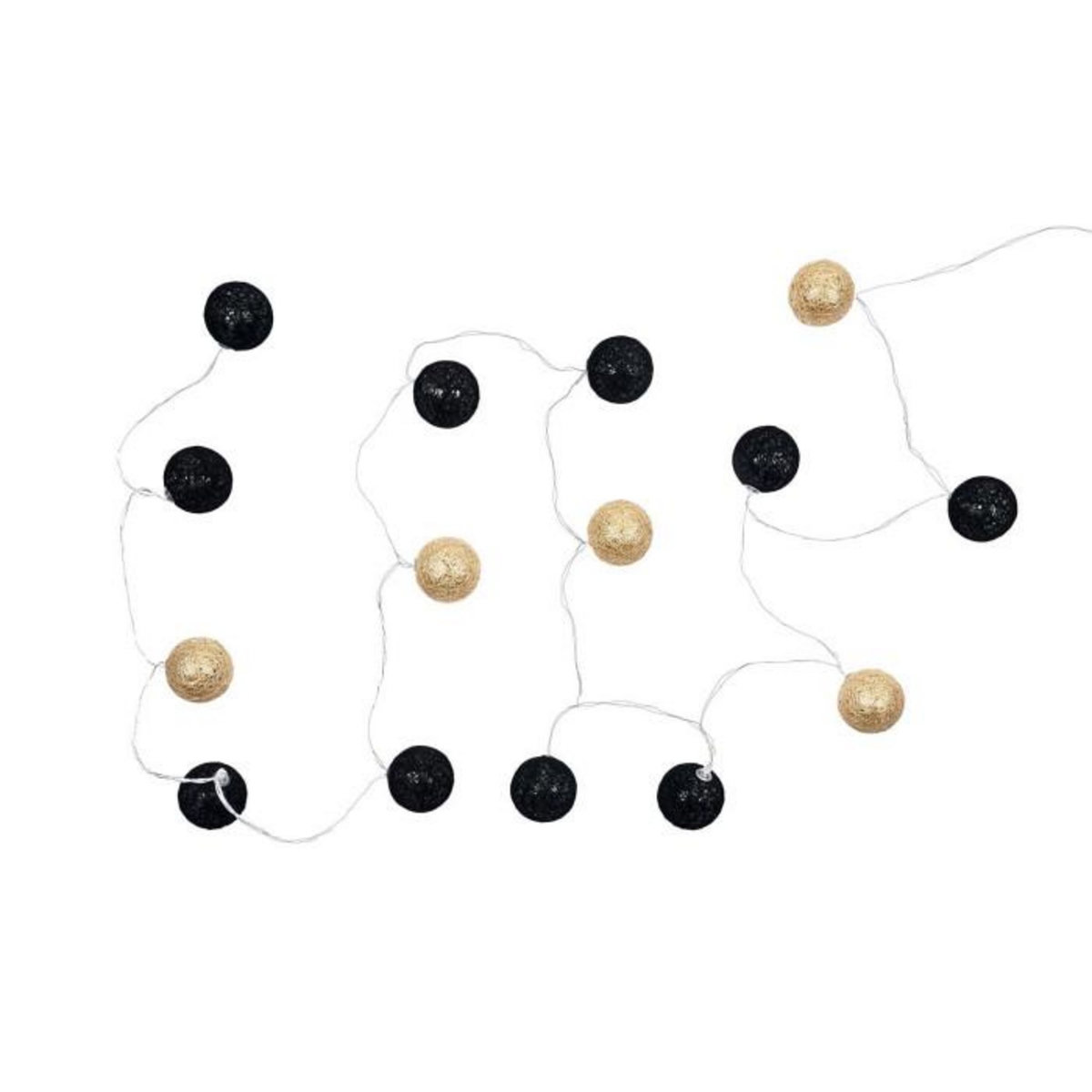 Paris Prix Guirlande Lumineuse Led  Boule  360cm Noir & Or