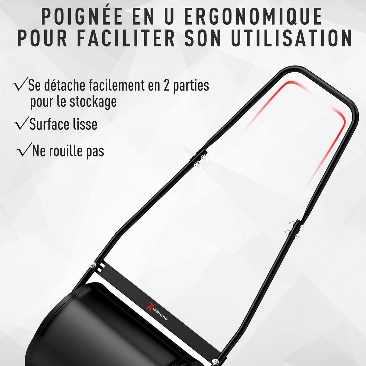 OUTSUNNY Rouleau à gazon jardin en acier avec poignée dim. 50L x 32l x 108H cm lestage max. 30 L noir