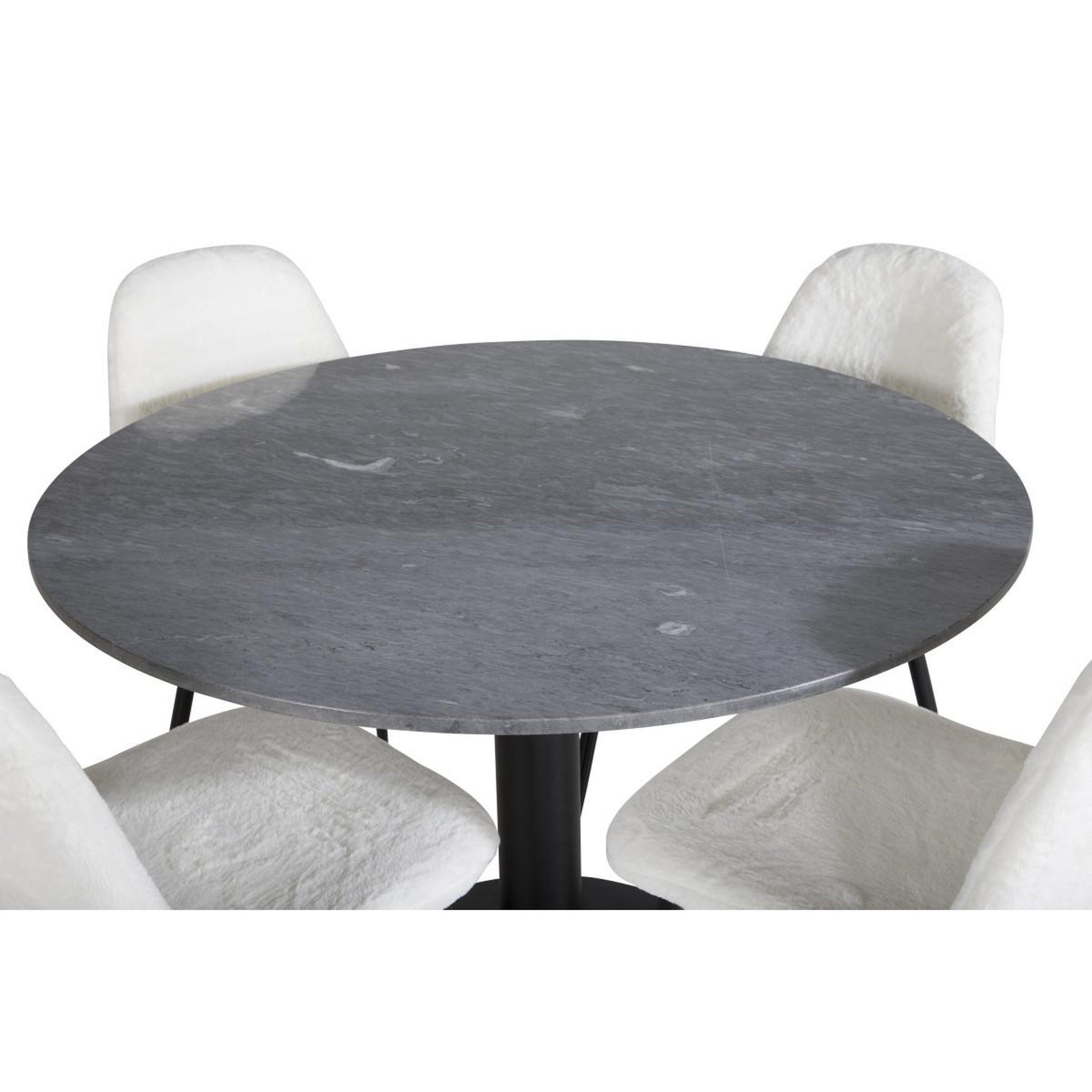 Voir la diapositive 3 : Paris Prix Ensemble table à manger & 4 chaises  estelle i & polar i  106cm gris foncé