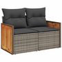Voir la diapositive 5 : VIDAXL Salon de jardin 8 pcs avec coussins gris resine tressee