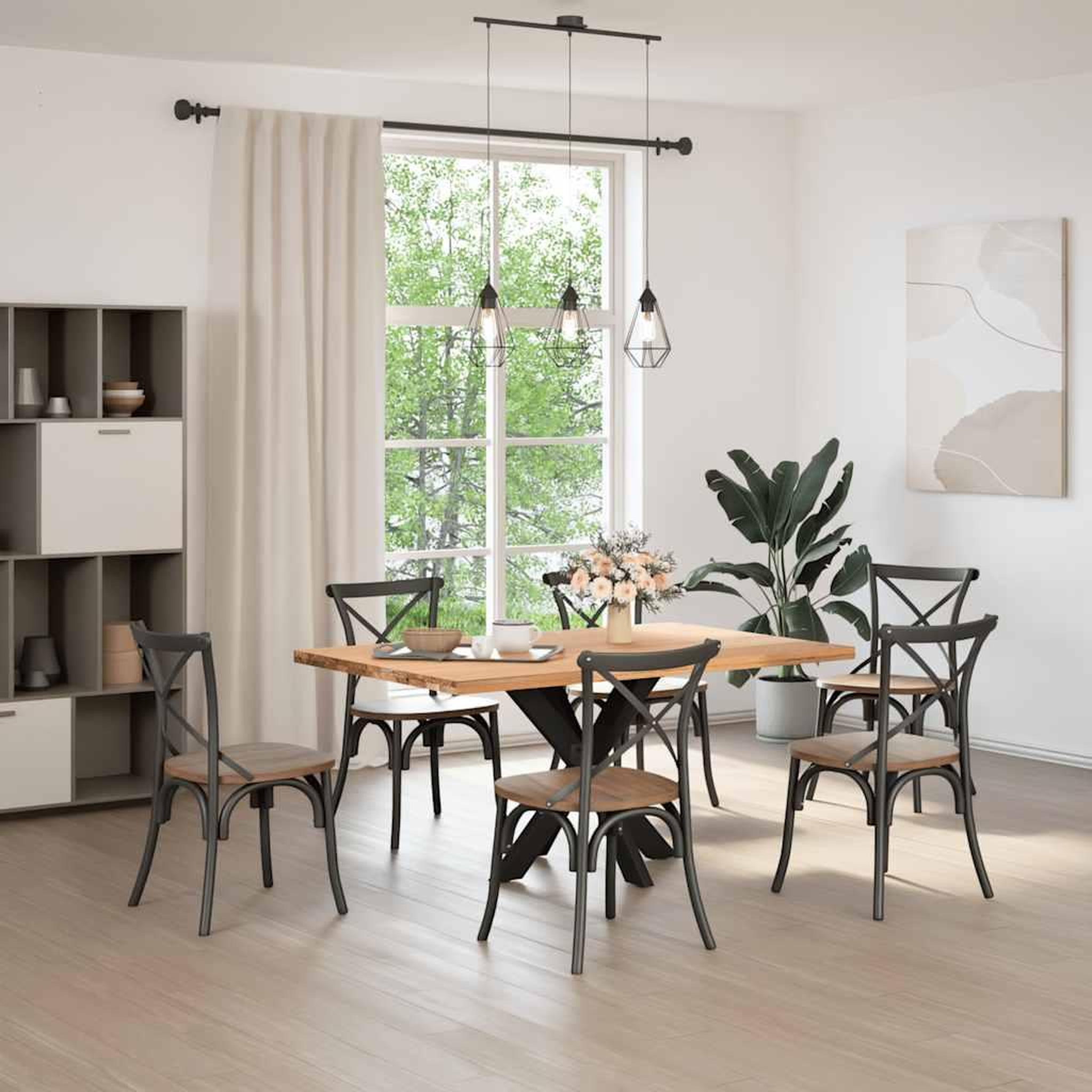 Voir la diapositive 2 : VIDAXL Pied de table a manger forme d'araignee noir 85x85x(72-73) cm