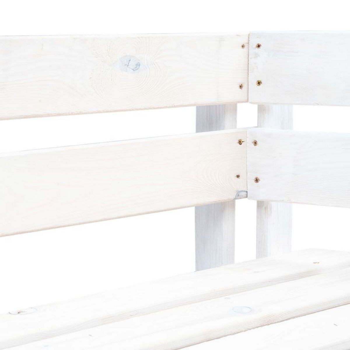 VIDAXL Banc d'angle palette de jardin bois blanc