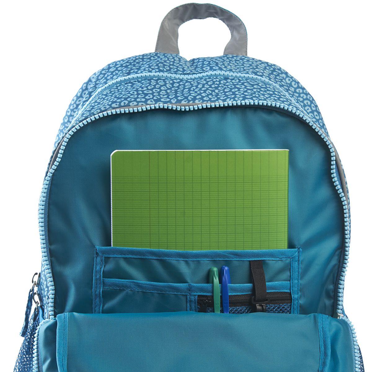 YOUNG'S ATTITUDE Sac à dos bleu avec compartiment pour ordinateur motif léopard