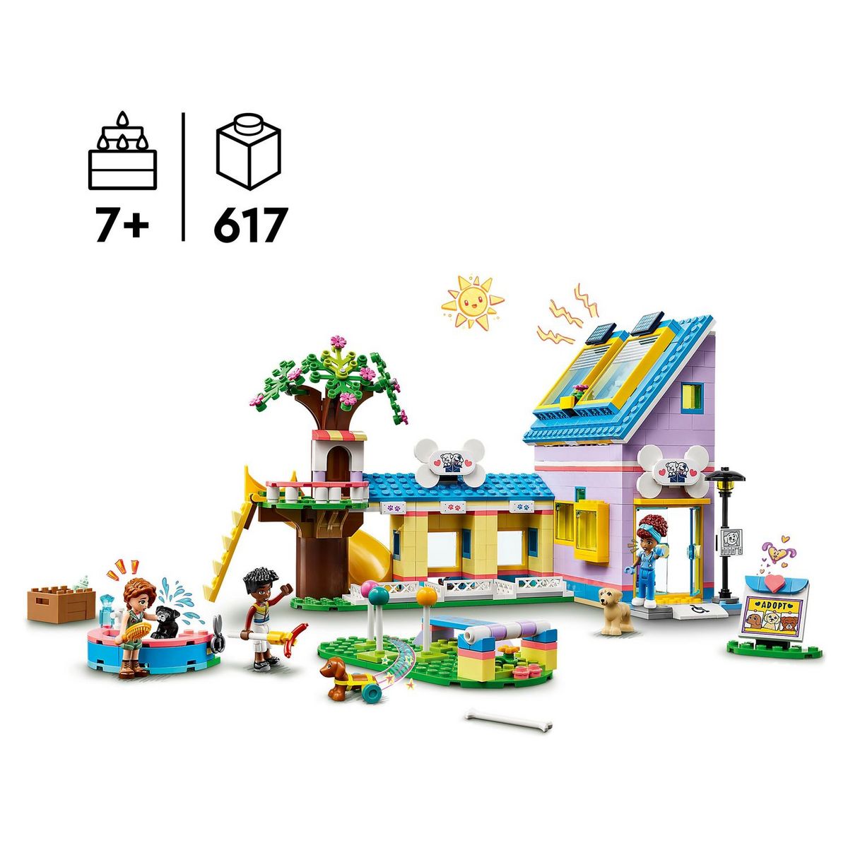 LEGO Friends 41727 Centre de sauvetage canin, Jouet Vétérinaire, avec Mini-poupées