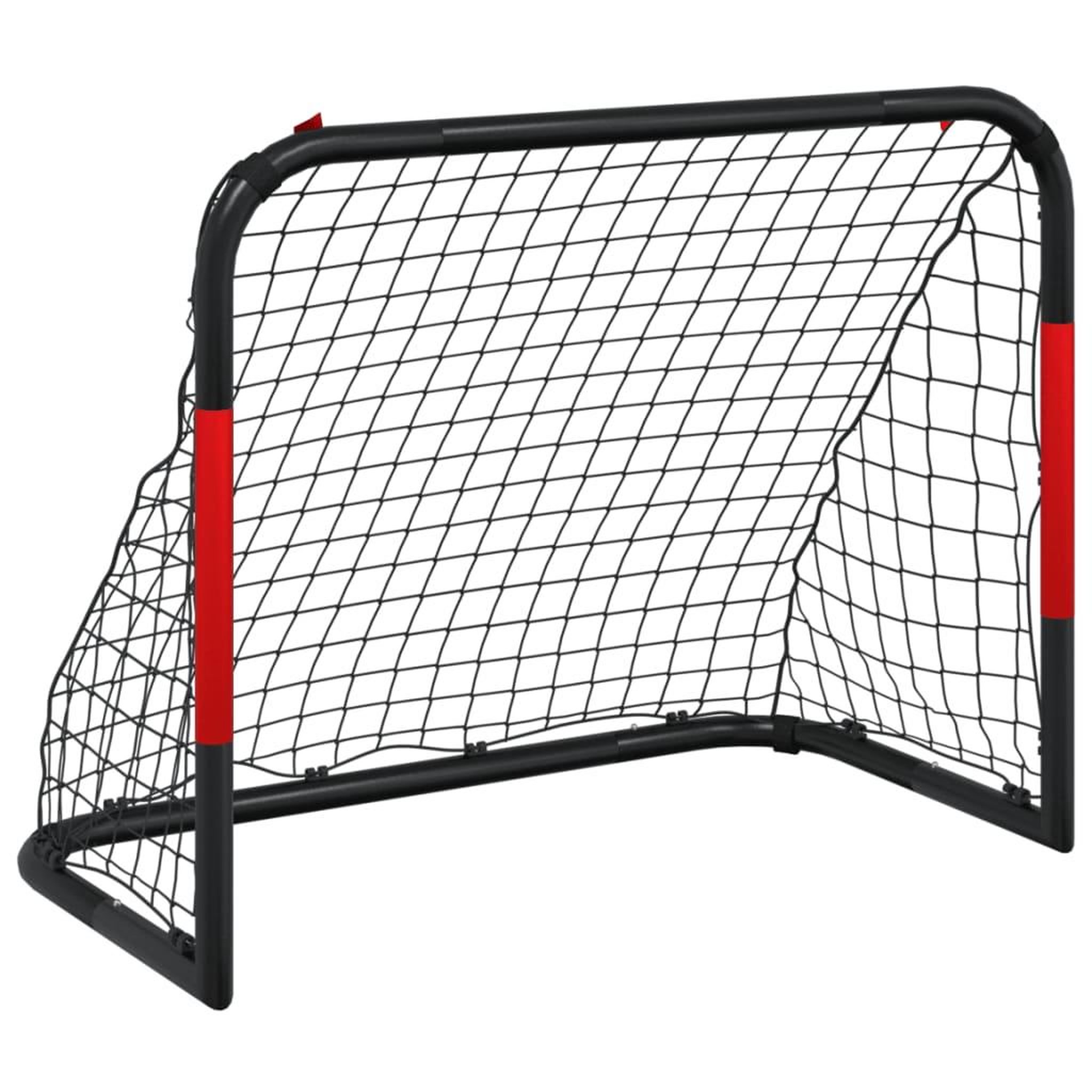 Voir la diapositive 2 : VIDAXL But de football avec filet rouge et noir 90x48x71 cm acier