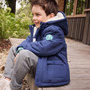 Voir la diapositive 6 : Petit Béguin Manteau enfant imperméable doublé sherpa avec capuche Oscar