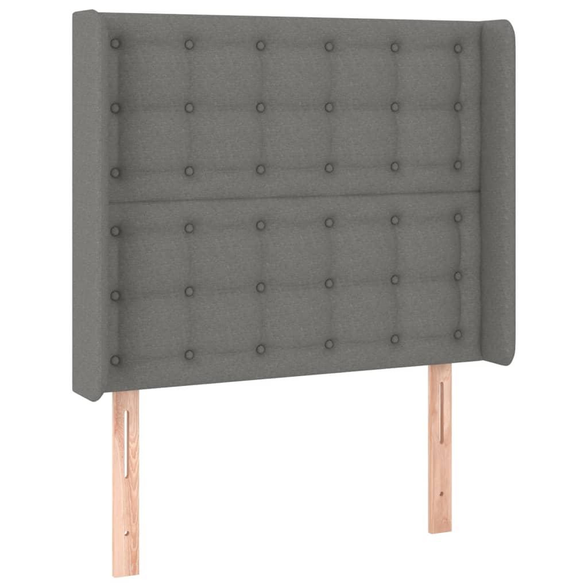 Voir la diapositive 2 : VIDAXL Tete de lit avec oreilles Gris fonce 83x16x118/128 cm Tissu