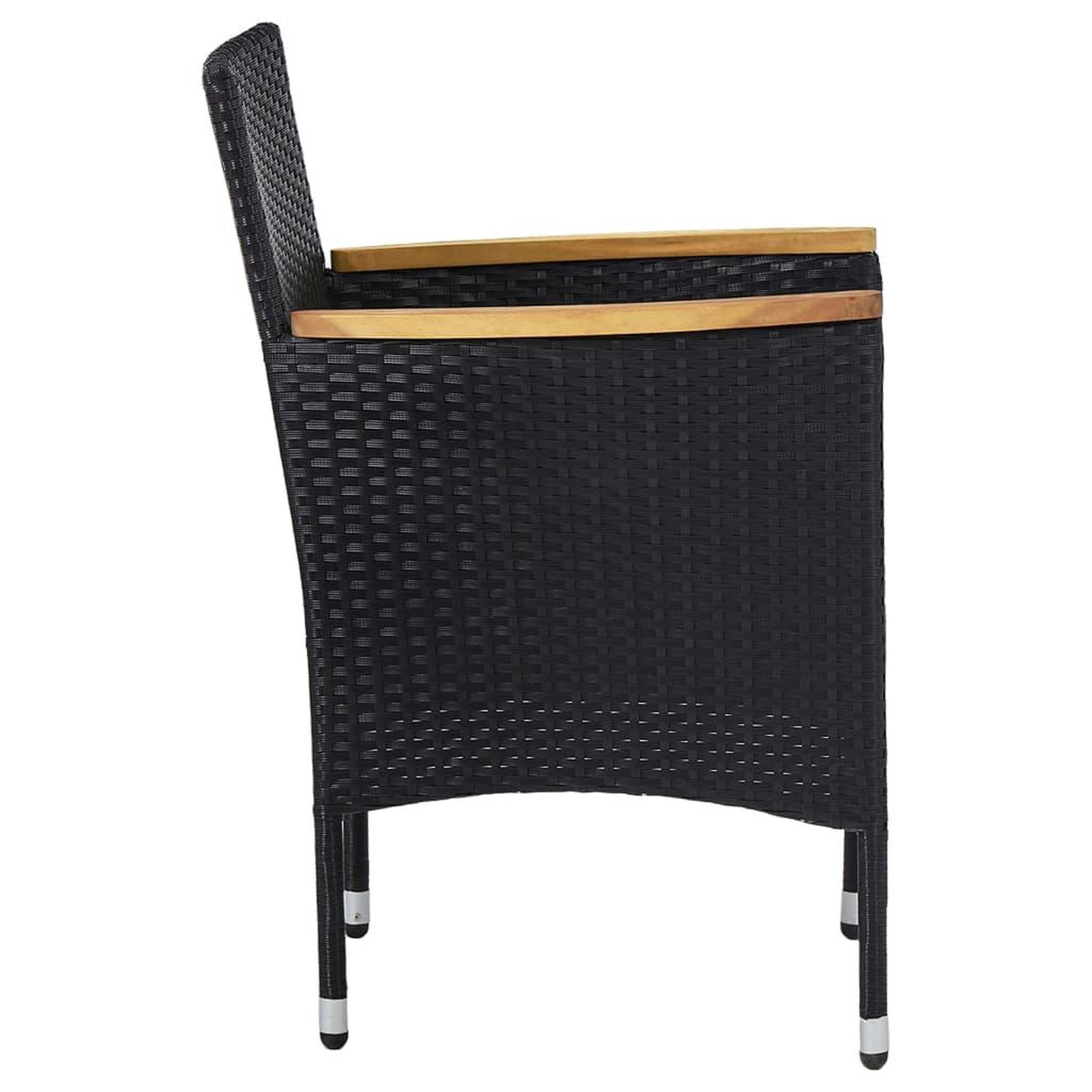 Voir la diapositive 4 : VIDAXL Chaises a manger de jardin lot de 2 Resine tressee Noir