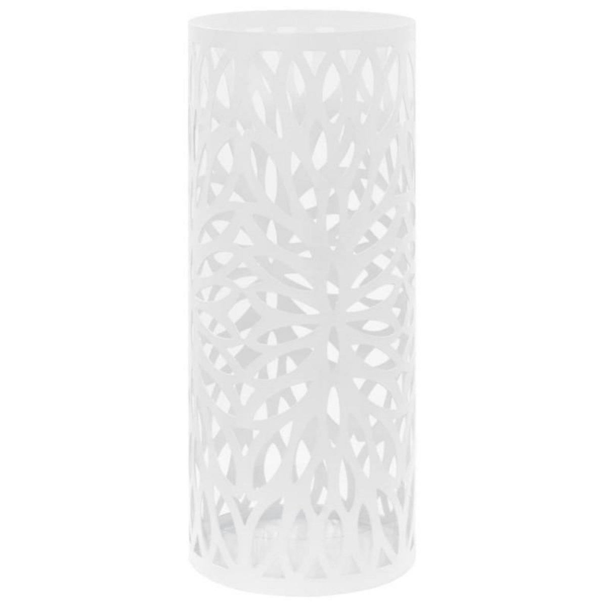 VIDAXL Porte parapluie Feuilles Acier Blanc