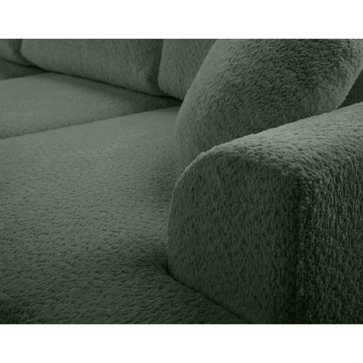 BEST MOBILIER Candela - canapé d'angle gauche 4 places - convertible avec coffre - en tissu bouclette