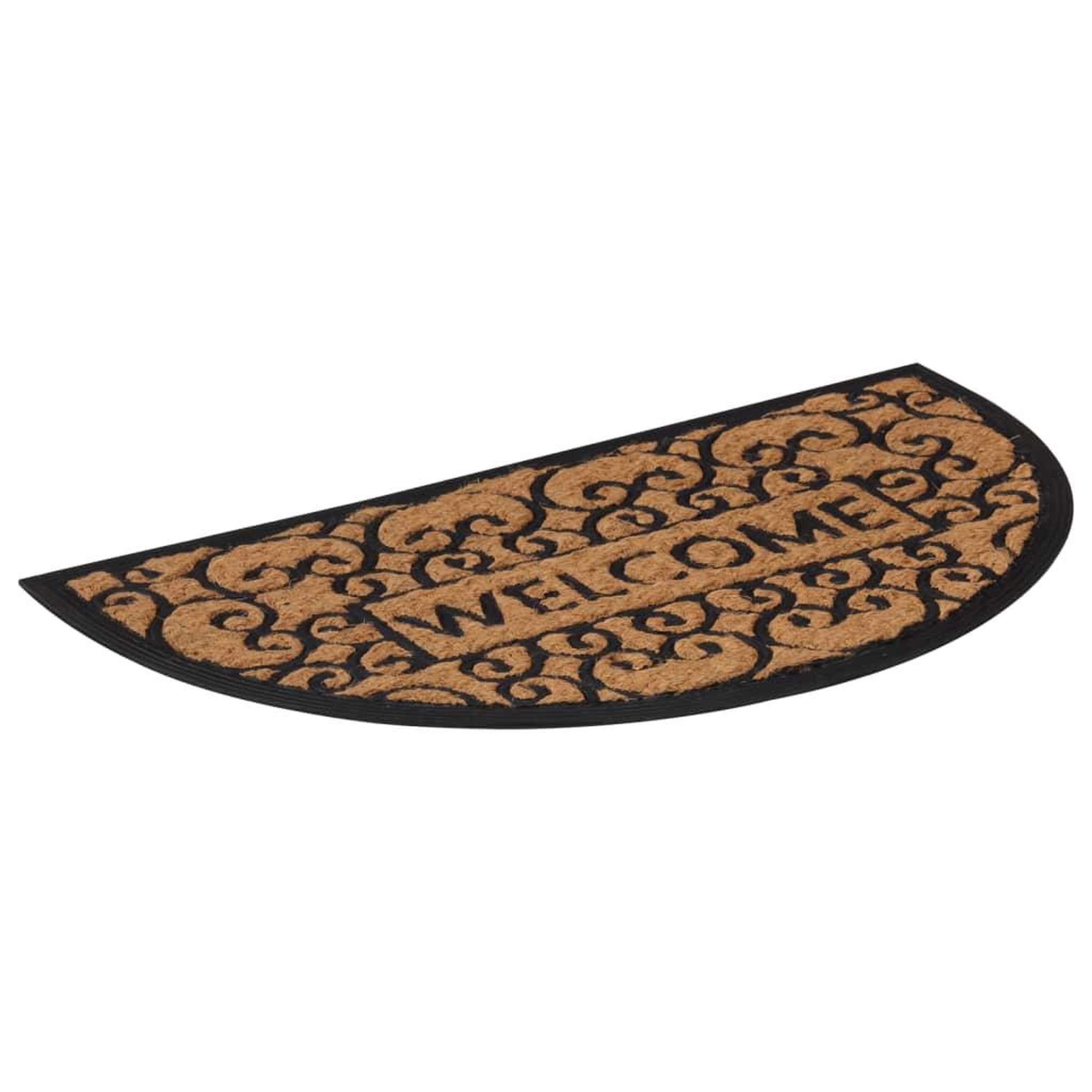 Voir la diapositive 2 : VIDAXL Tapis de porte demi-rond 45x75 cm caoutchouc et fibre de coco