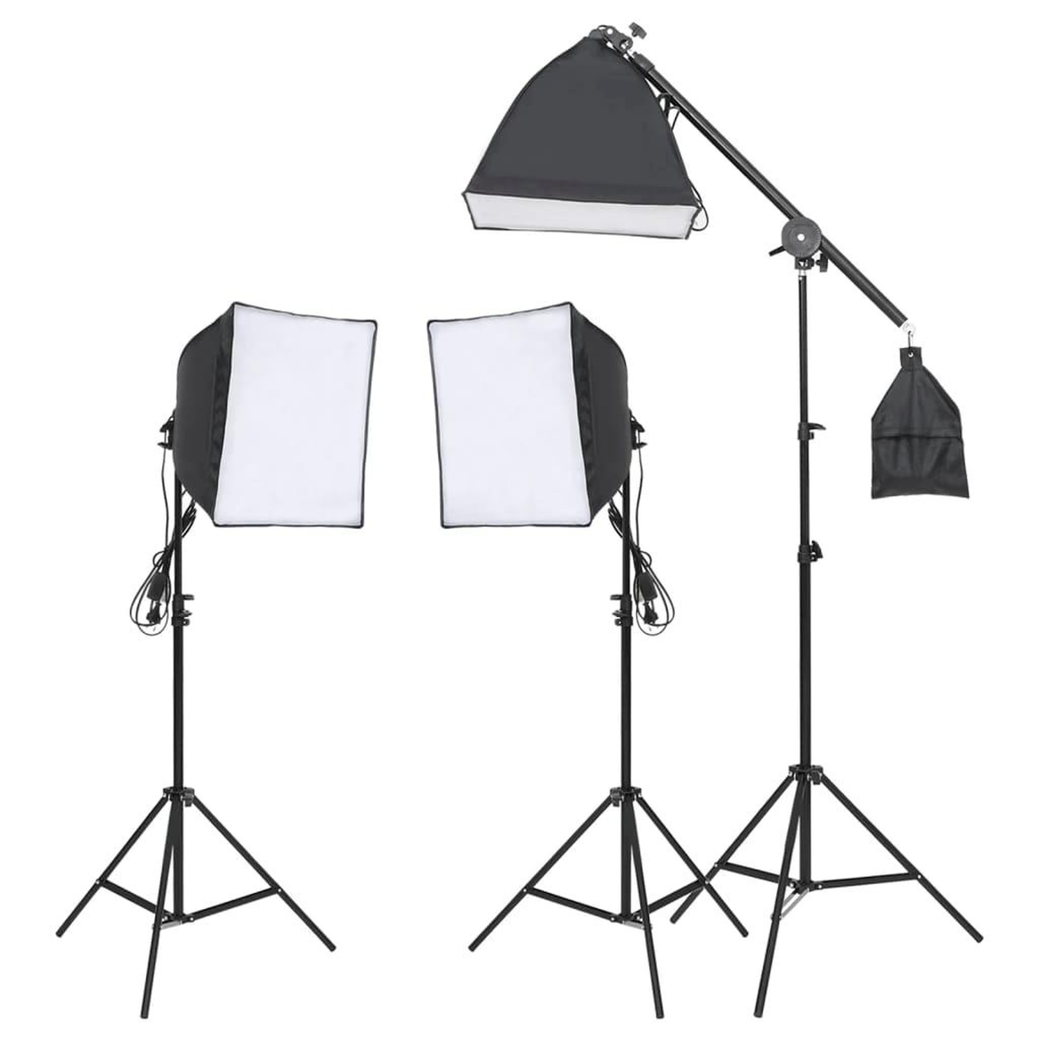 Voir la diapositive 2 : VIDAXL Kit de studio photo avec eclairage toile de fond et reflecteur