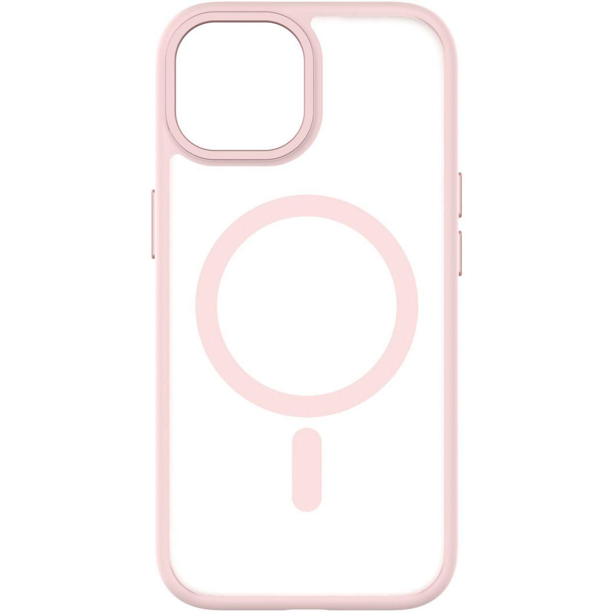 Qdos Coque bumper Iphone 15 Hybrid soft SNAP MagSafe Rose