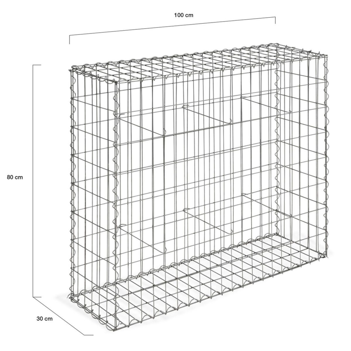 ID MARKET Lot de 2 gabions pour pierre 100 x 30 x 80 cm
