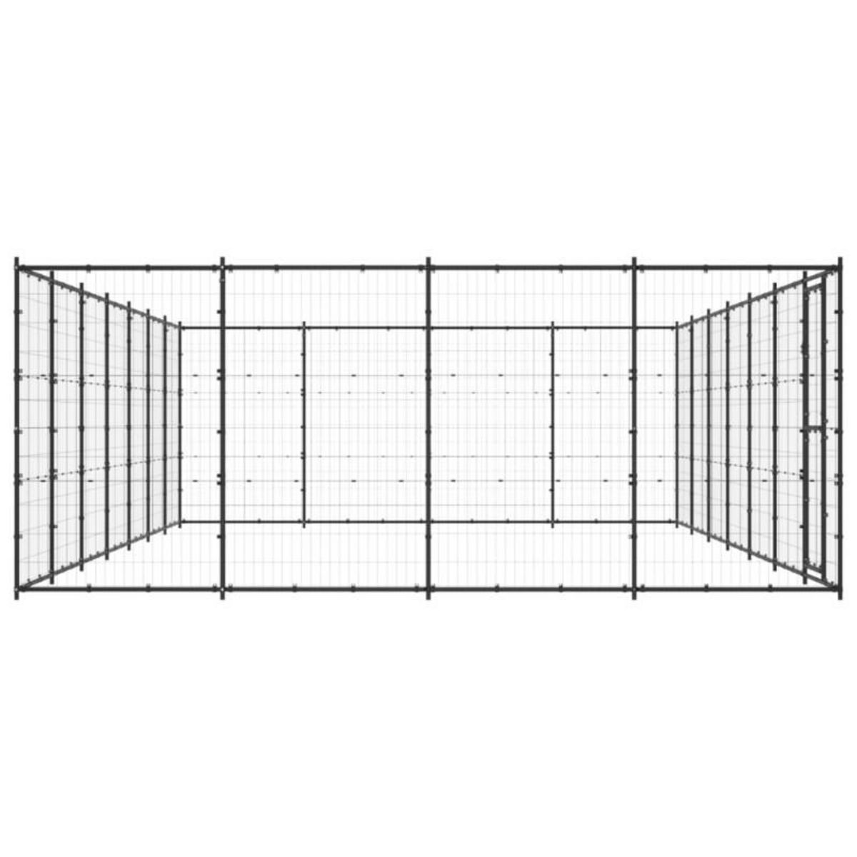 VIDAXL Chenil d extérieur pour chiens Acier 33,88 m²