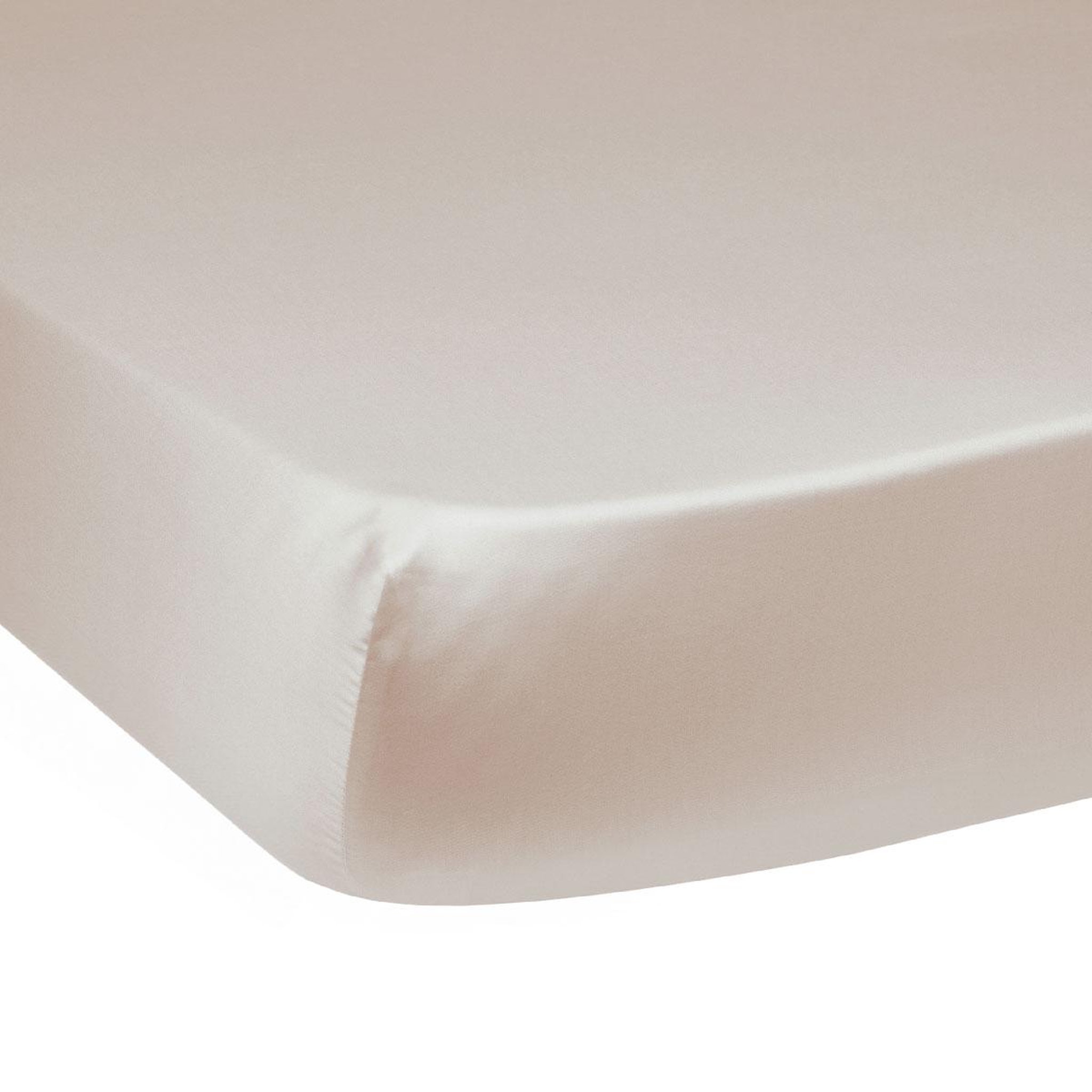 DODO Drap housse grand bonnet harmonie satin de coton coloris beige. Coloris disponibles : Beige