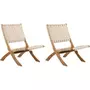 BEAU RIVAGE Lot de 2 fauteuils de jardin VERONE en bois d'acacia FSC et corde naturelle