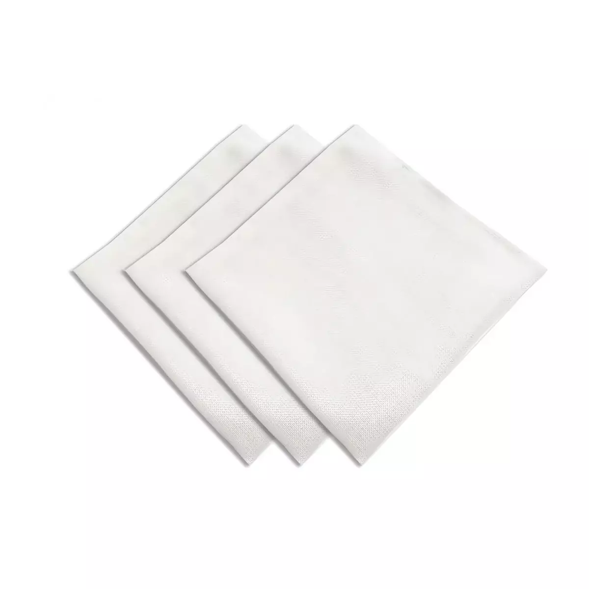 SOLEIL D'OCRE Lot de 3 serviettes de table 45x45 BELLA blanc