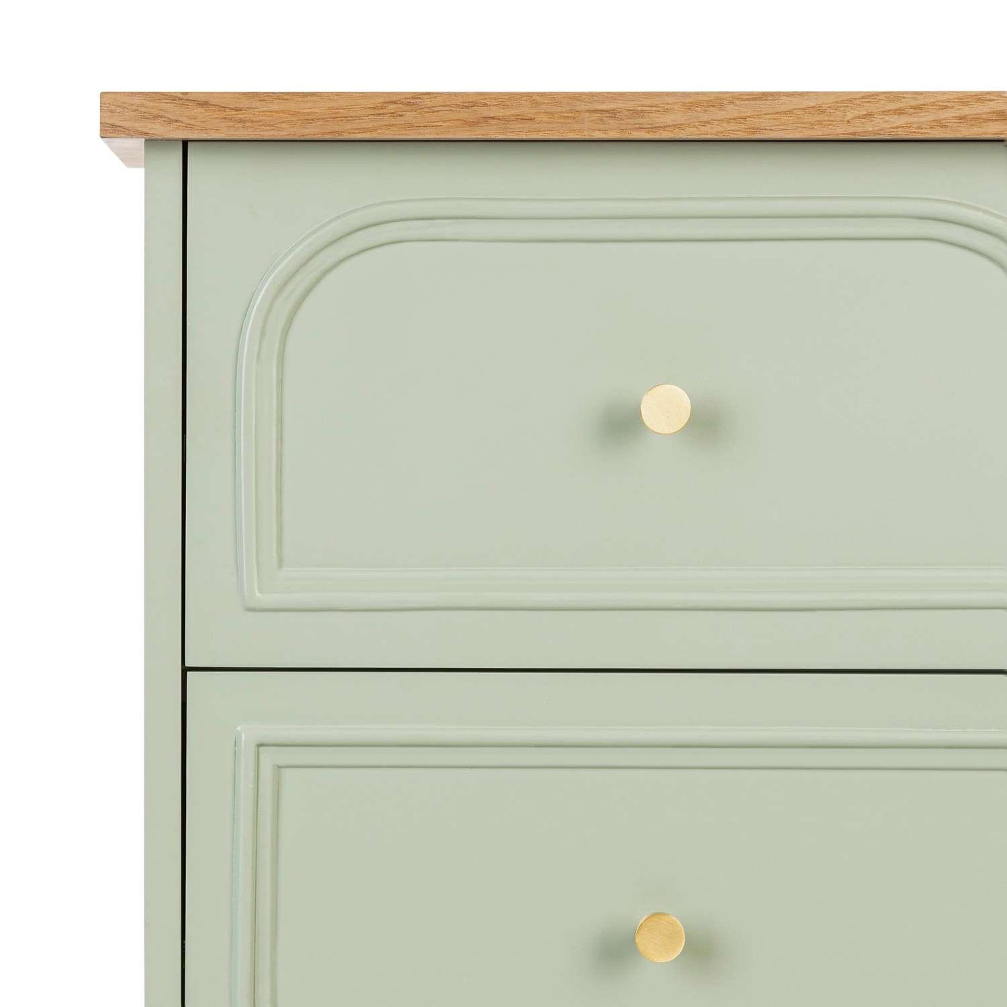 Voir la diapositive 4 : ATMOSPHERA Chiffonnier 5 tiroirs en bois mohea - vert céladon