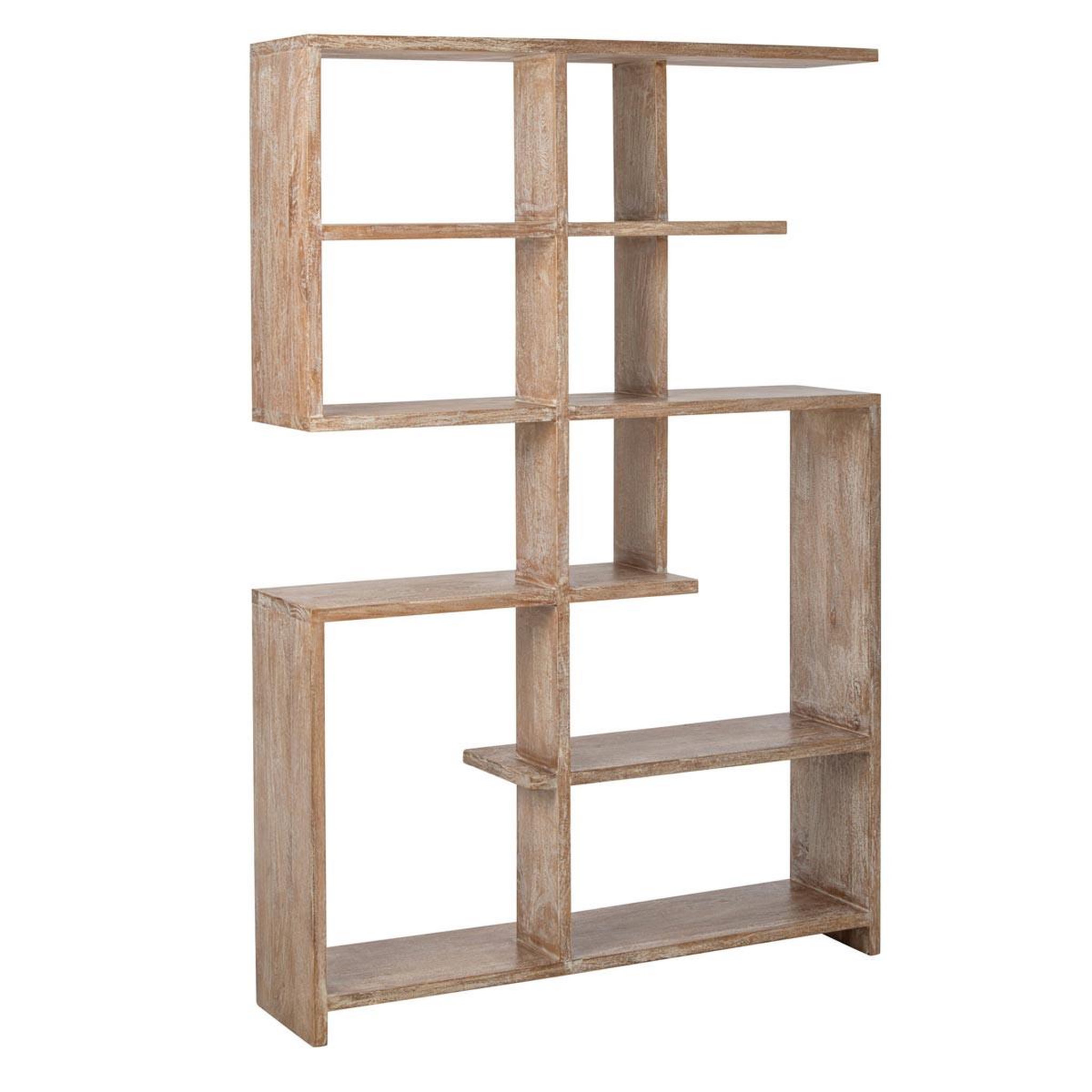 J-LINE Bibliothèque en bois  manga  180cm blanc cassé