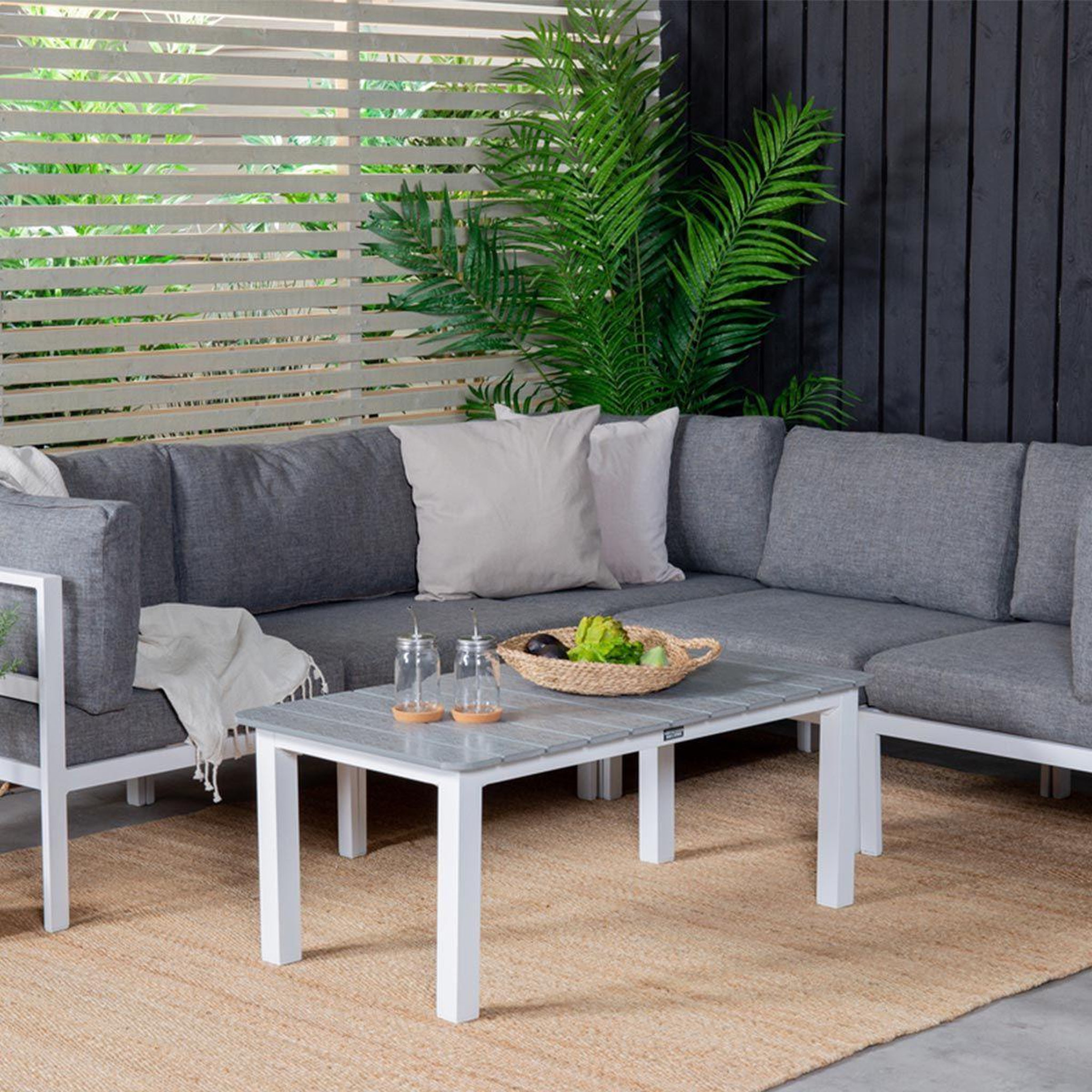 Voir la diapositive 5 : Paris Prix Table basse de jardin  parma  110cm gris