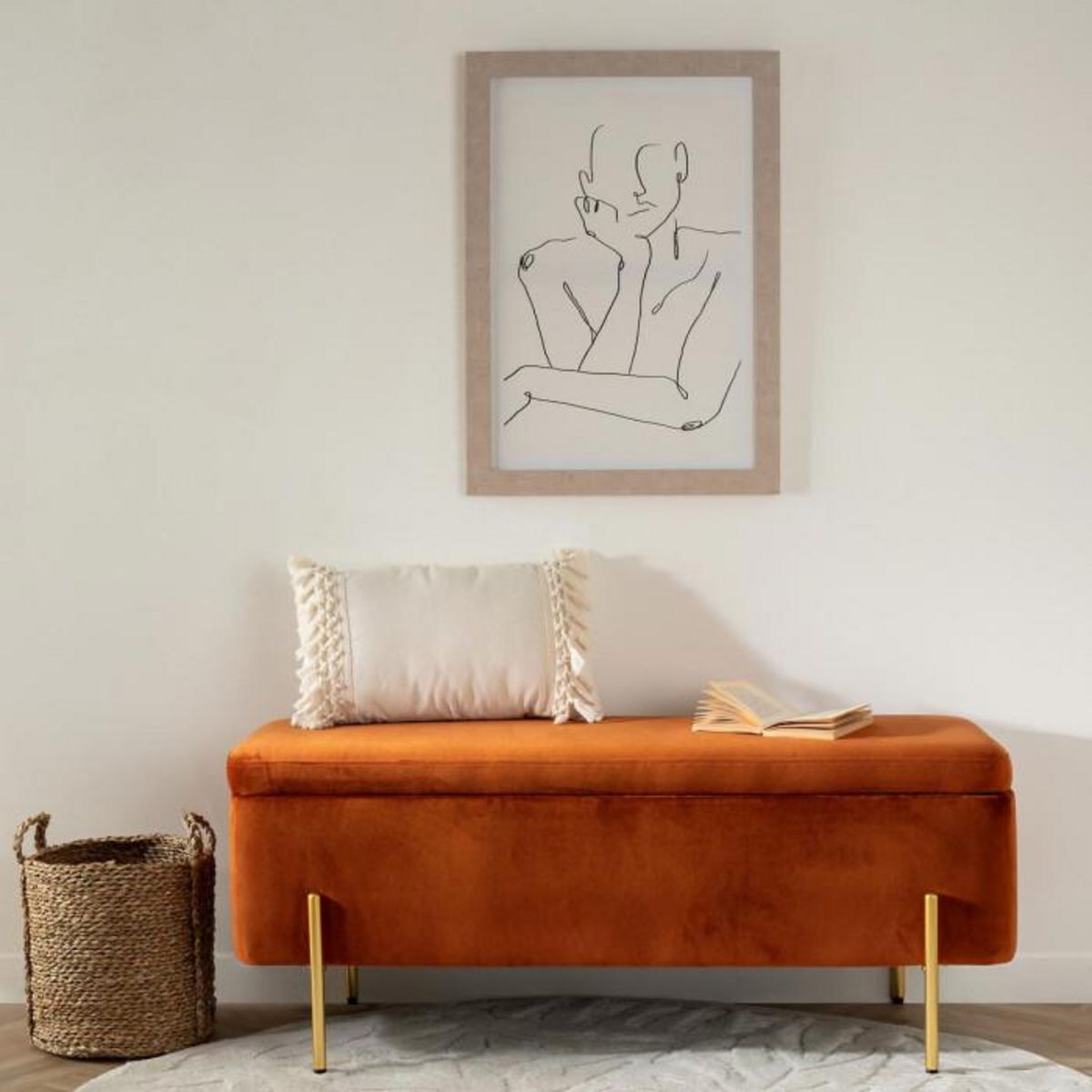 ATMOSPHERA Coussin Déco  Coton Macramé  30x50cm Ivoire