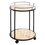 Paris Prix Desserte de Cuisine Ronde  Ascola  60cm Noir & Chêne