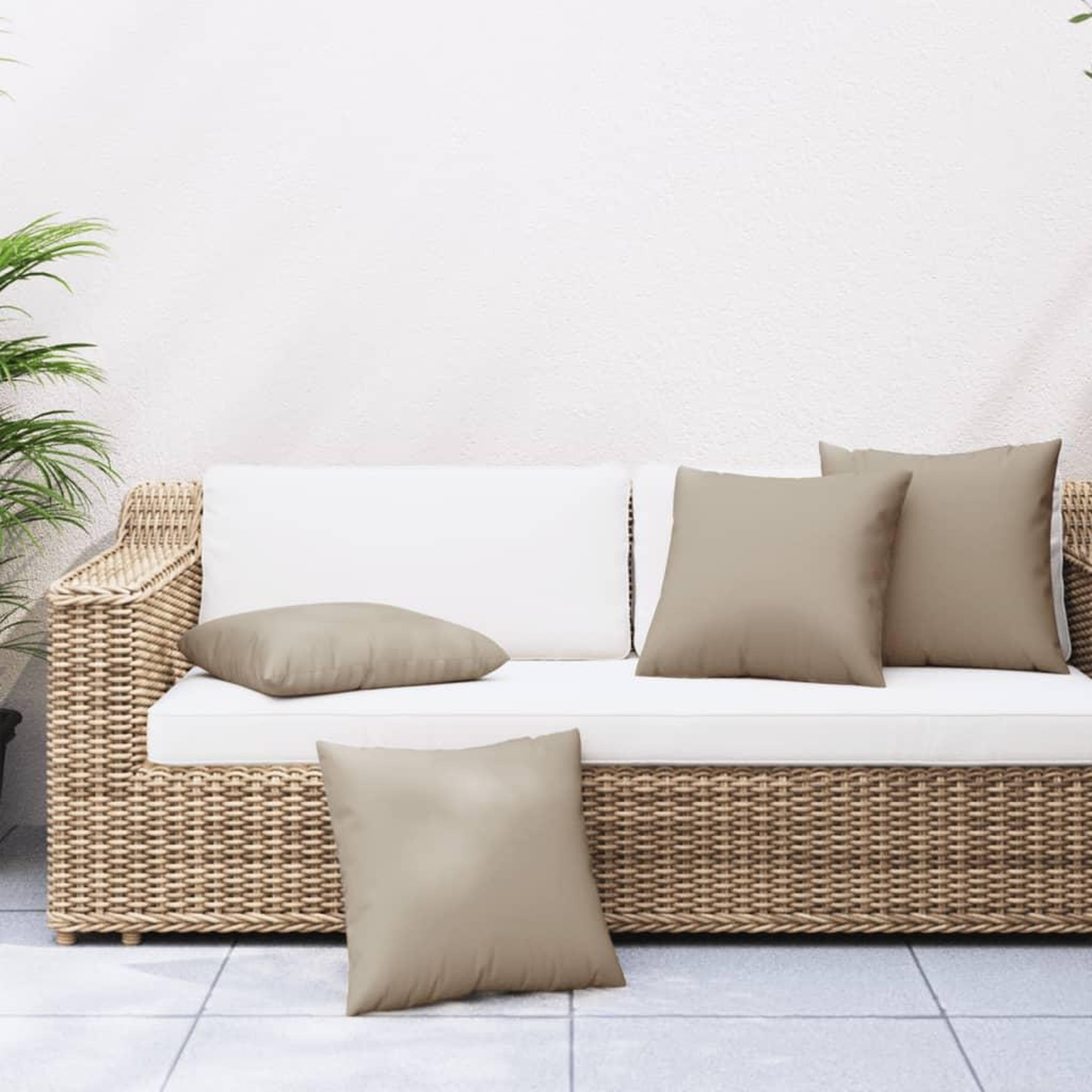VIDAXL Coussins de canape lot de 4 taupe 40x40 cm tissu