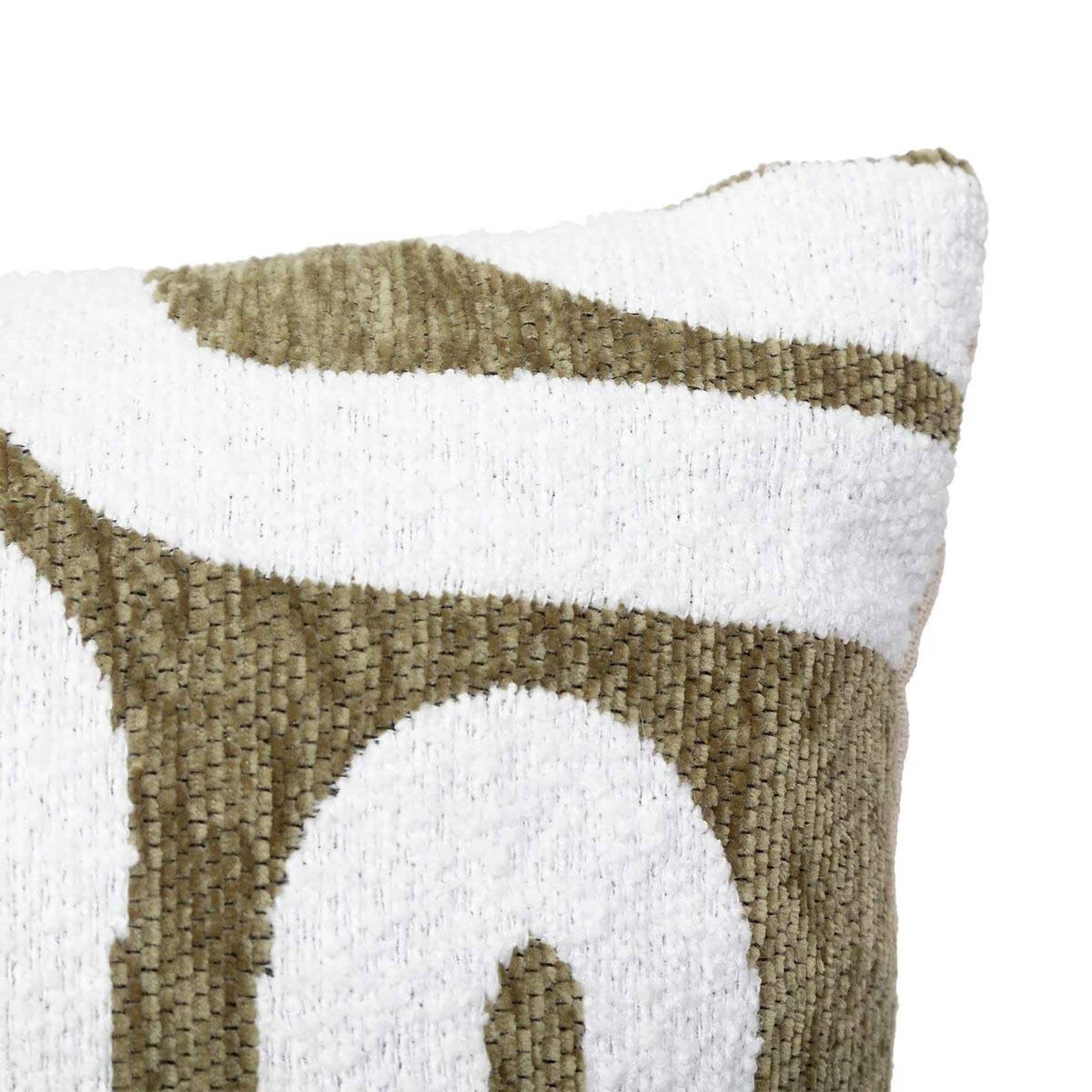 Voir la diapositive 2 : ATMOSPHERA Housse de coussin chenille  jeni  30x50cm kaki