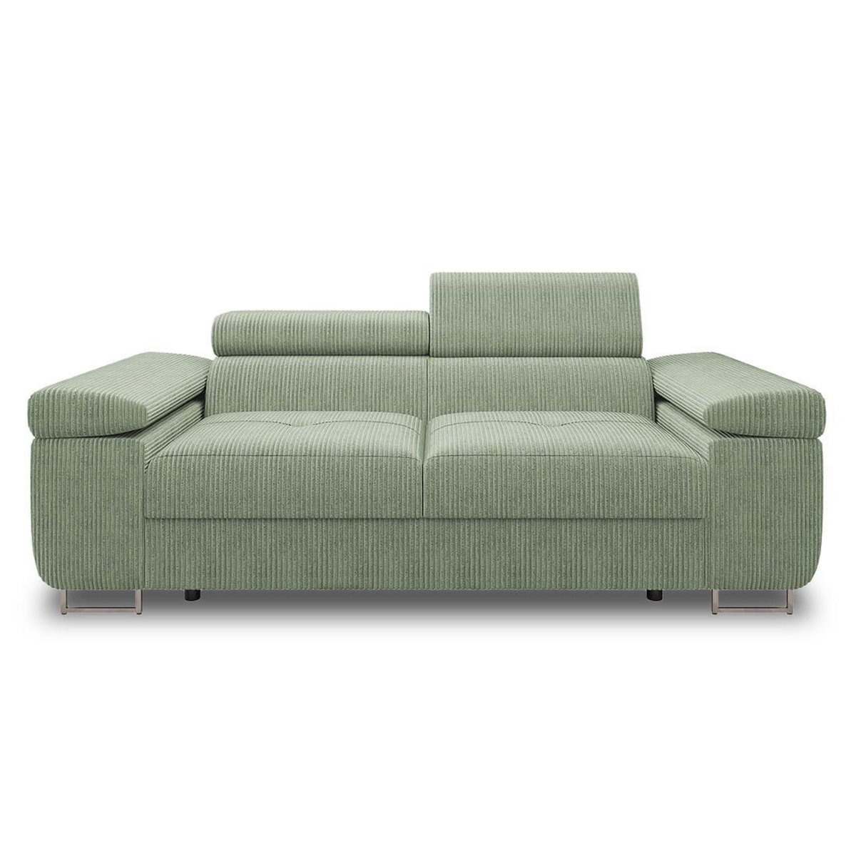 BEST MOBILIER Pablo - canapé droit 2 places avec têtières ajustables - en velours côtelé