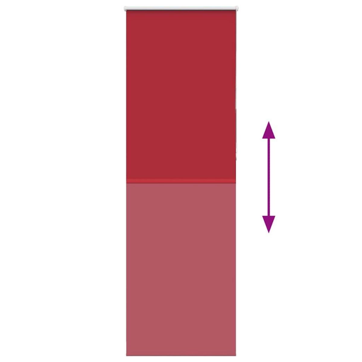 VIDAXL Store enrouleur occultant rouge largeur du tissu 60,7 cm