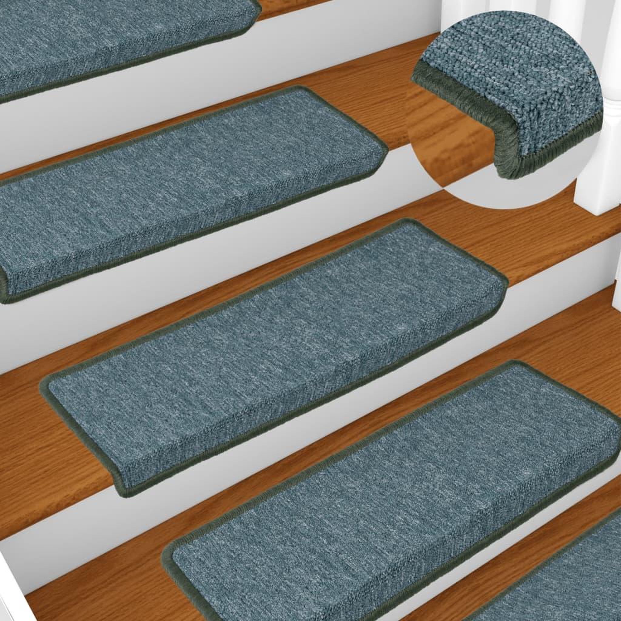 Voir la diapositive 1 : VIDAXL Tapis d'escalier 15 pcs 65x21x4 cm Vert
