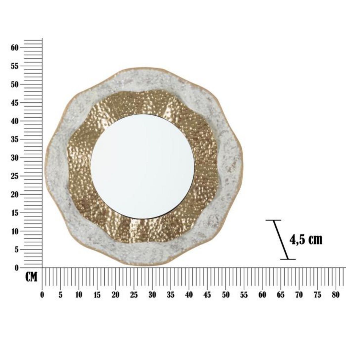 Paris Prix Miroir Mural Design  Shai  54cm Crème & Or