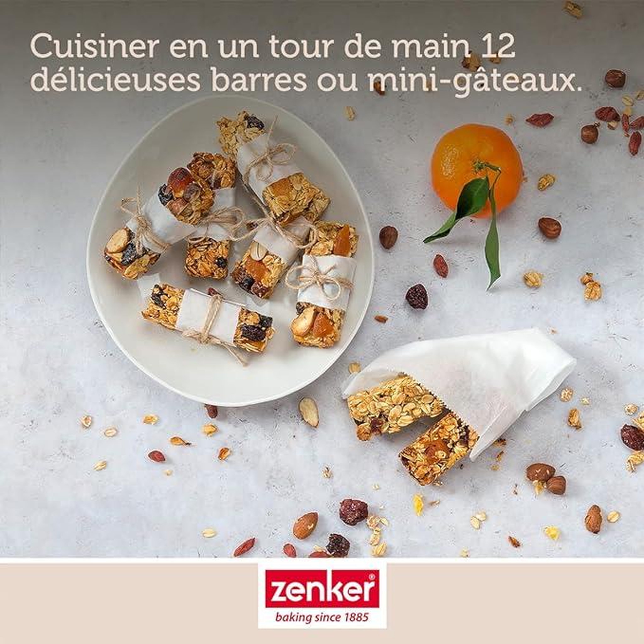 Voir la diapositive 5 : ZENKER Moule en silicone pour 12 barres de muesli zenker sweet sensation