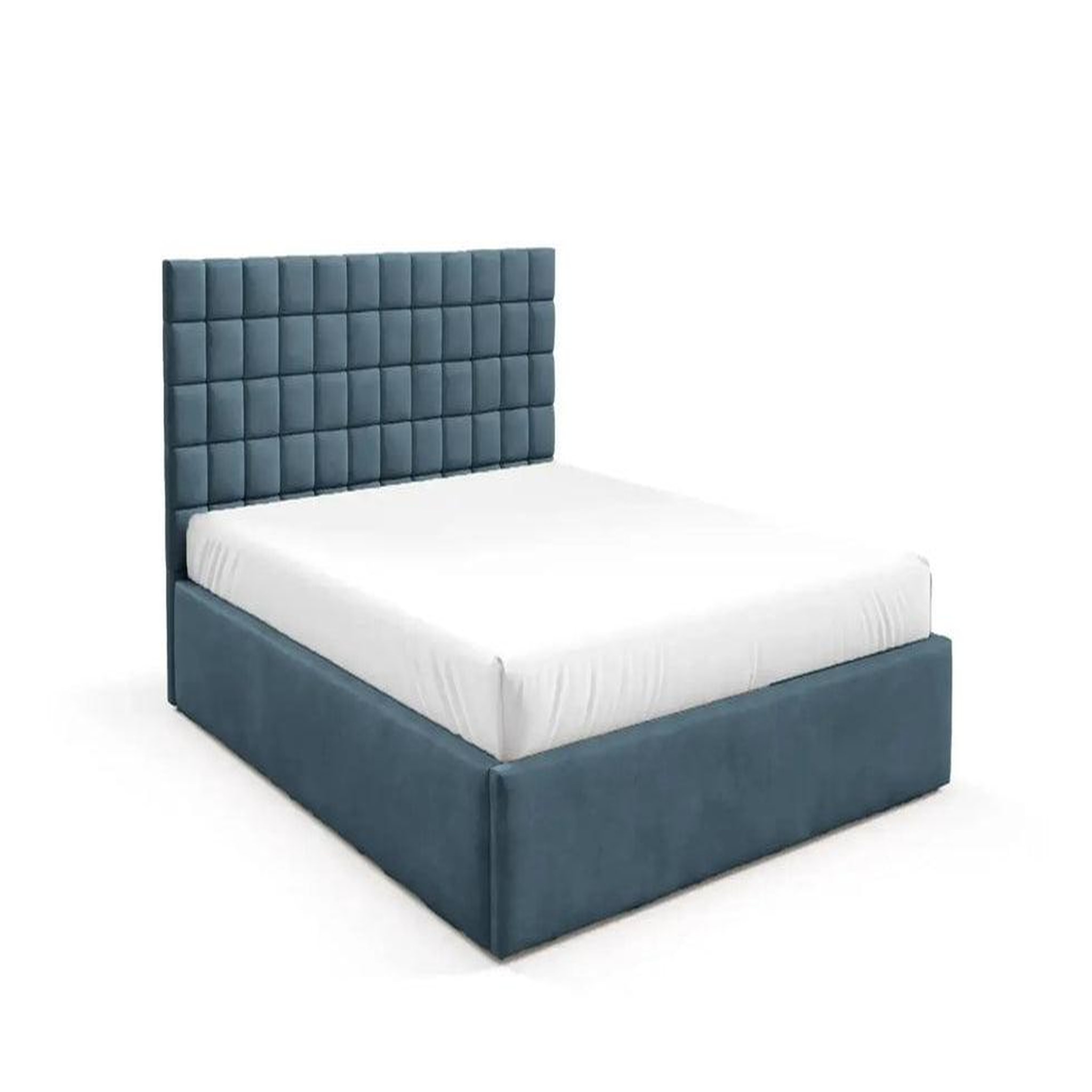 CASANOVA PARIS Thelma - lit coffre tissu velours bleu. Coloris disponibles : Bleu