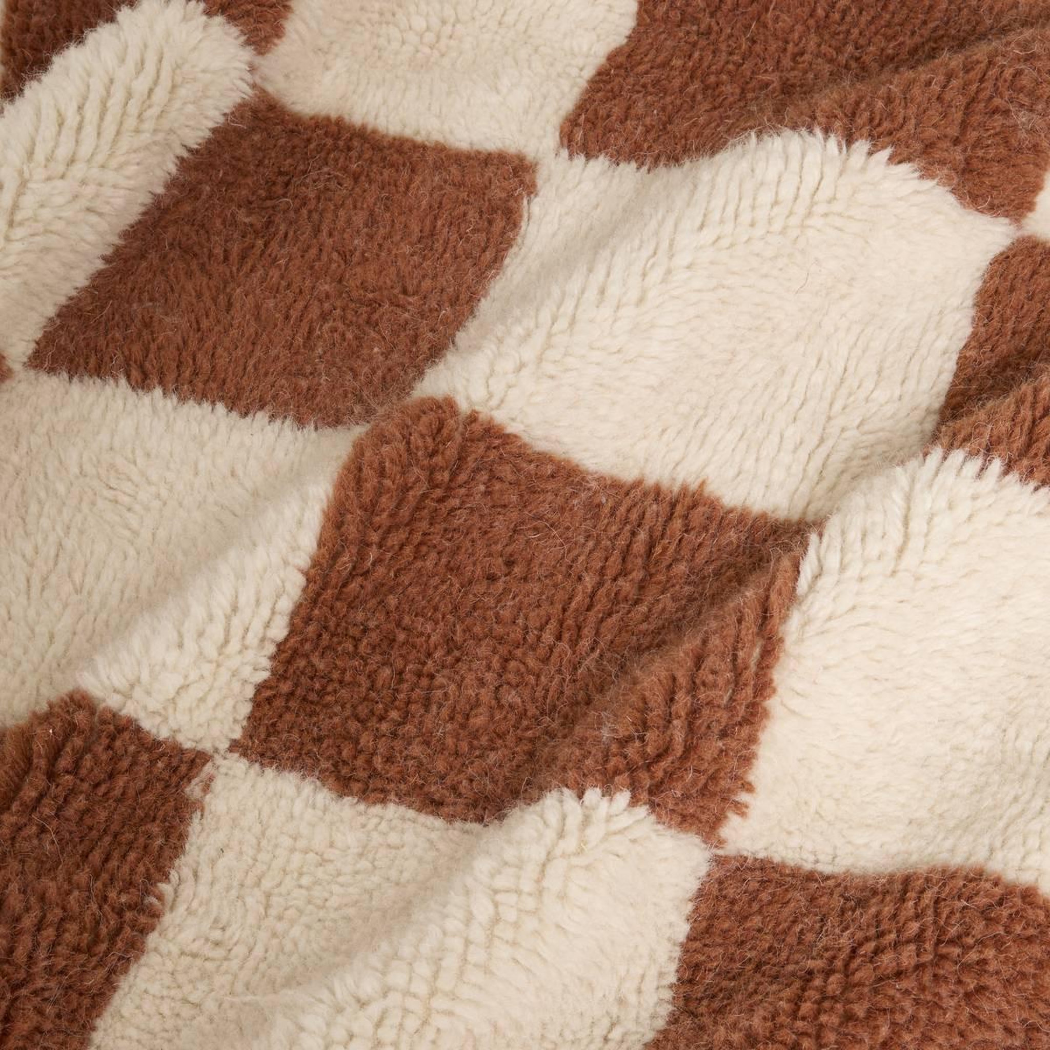 Voir la diapositive 4 : ATMOSPHERA Tapis Damier en Laine  Homy  160x230cm Marron