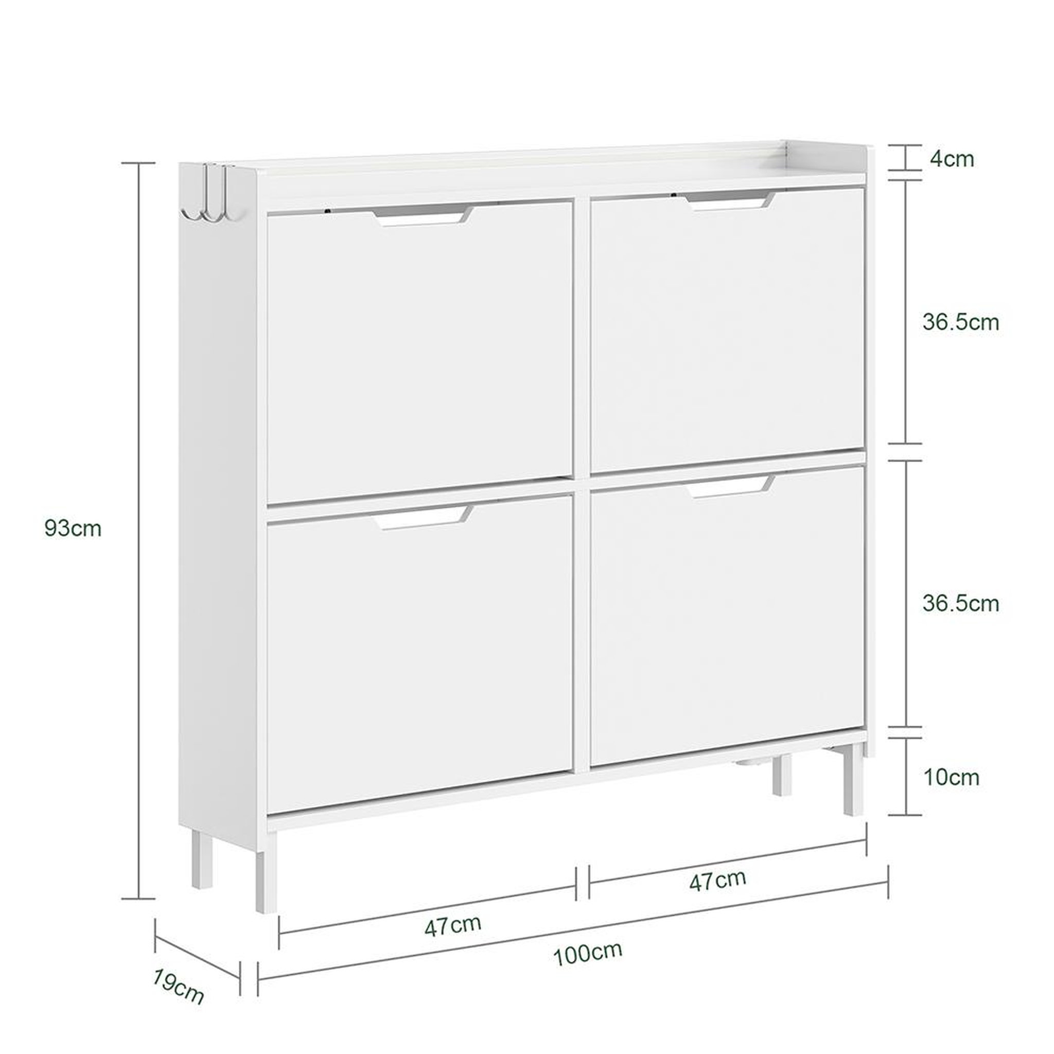 Voir la diapositive 3 : SOBUY Armoire à chaussures Blanc 80x30x100 cm FSR100-E-W
