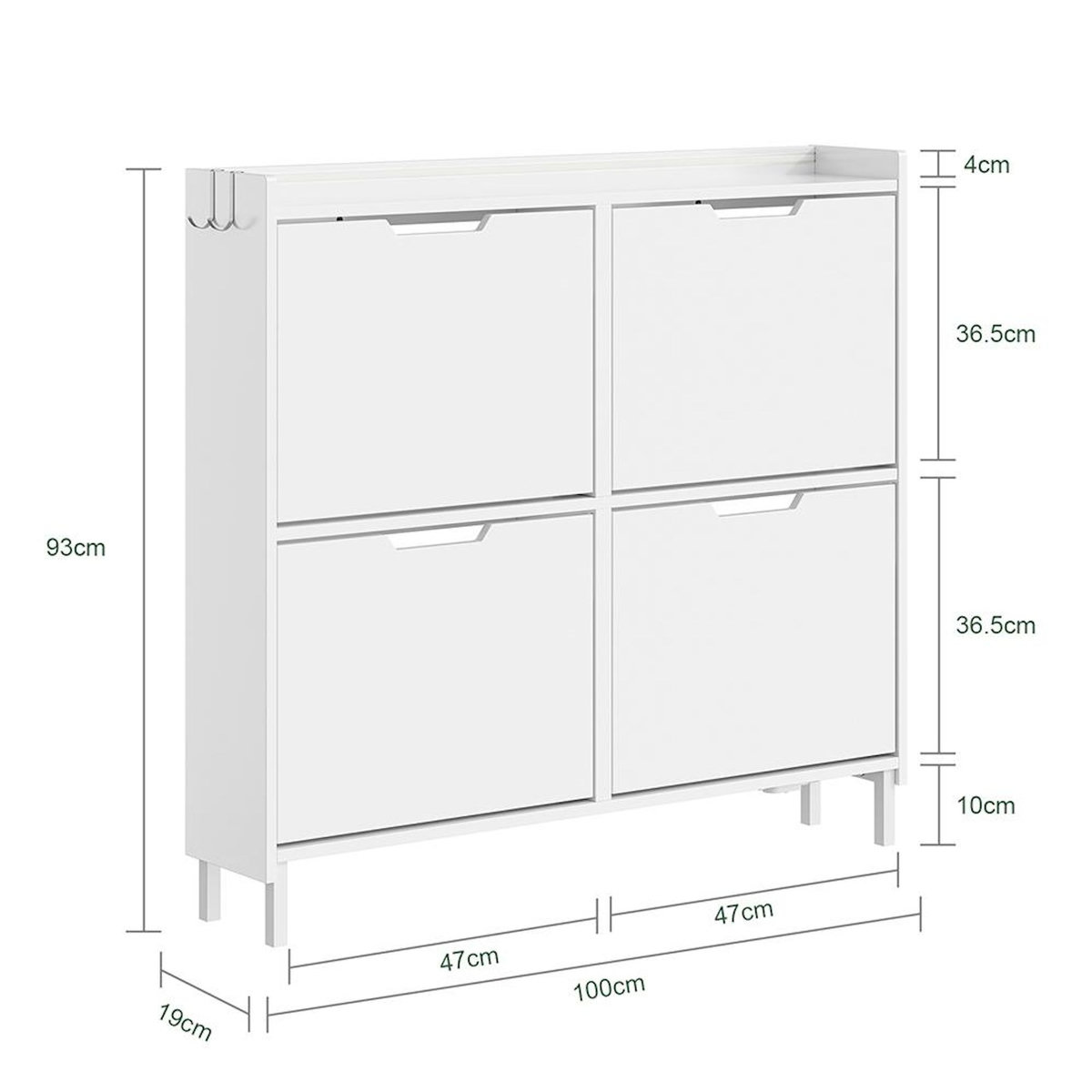 SOBUY Armoire à chaussures Blanc 80x30x100 cm FSR100-E-W